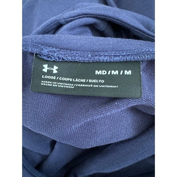 Under Armour Womens Cropped Sleeveless Sweatshirt with Hoodies Blue Size M - Picture 5 of 5
